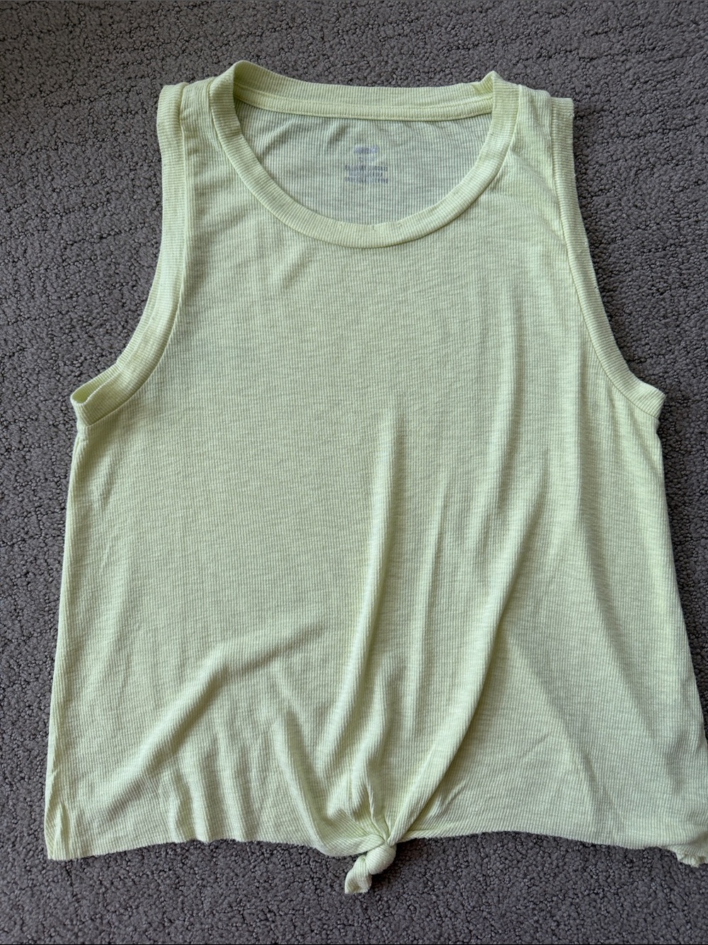aerie Light Yellow Lime Knit Tank with Front Tie